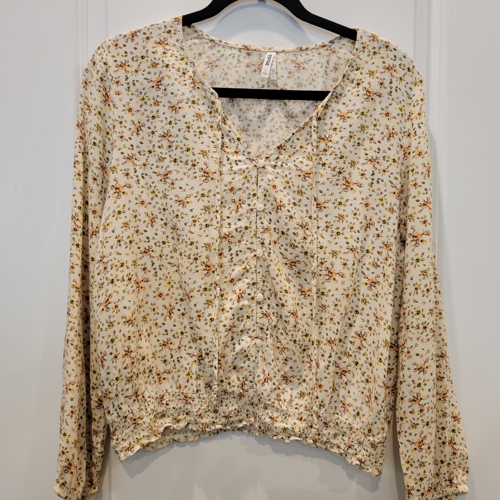 Bohemian Floral Cream Blouse